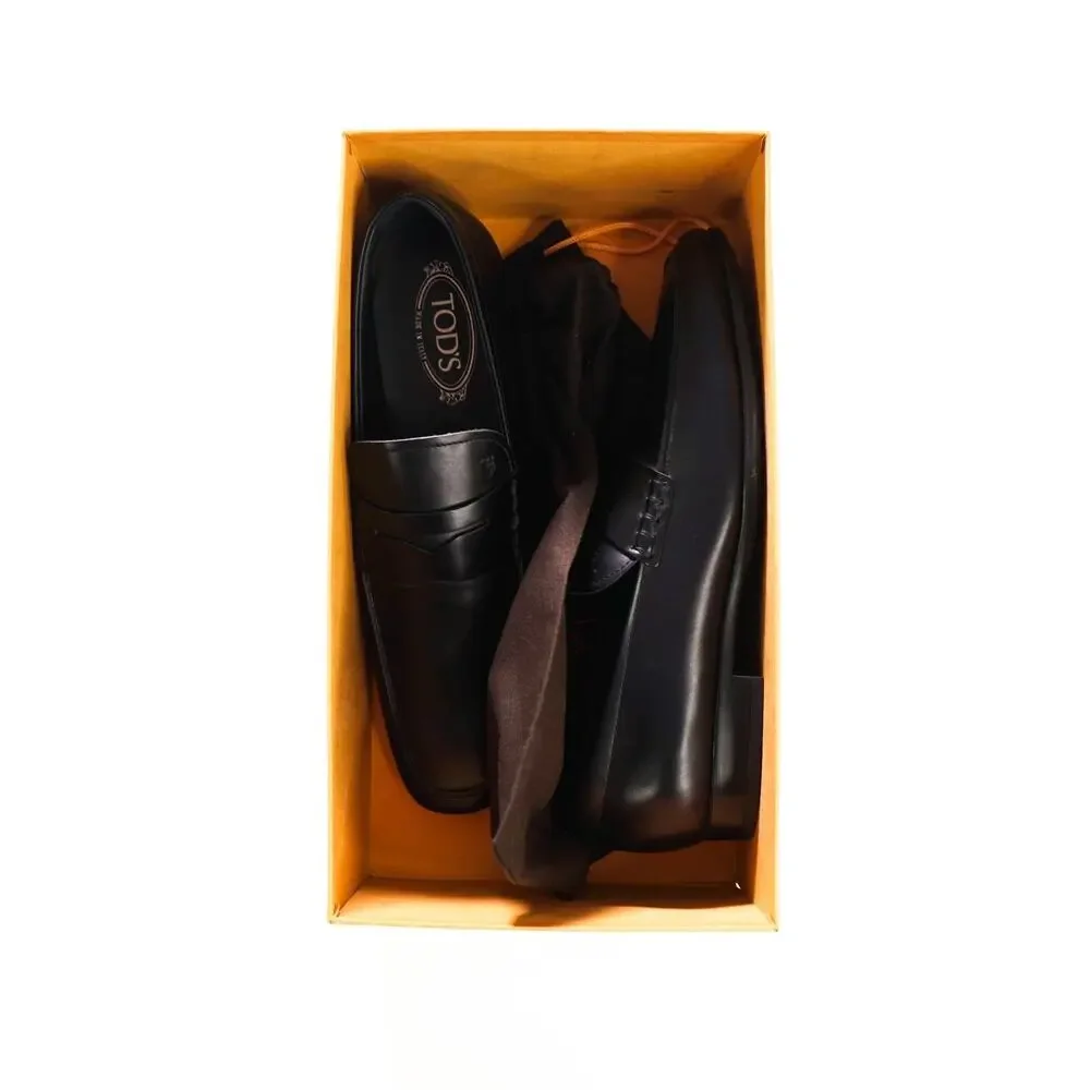$925 TOD'S - Black Leather Penny Loafers - US 10 (9UK)